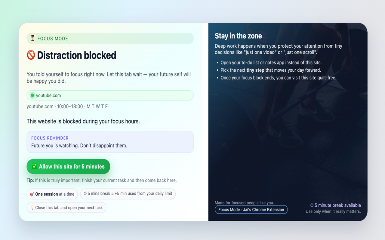 Focus Mode – Block screen